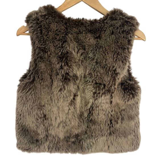 Madewell Vest Faux Fur Women’s Medium Brown Cropped Fall Classic Fluffy - Picture 2 of 4